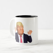 Donald John Trumpフルフォトコーヒーカップ ツートーンマグカップ (正面左)