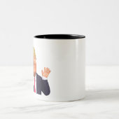 Donald John Trumpフルフォトコーヒーカップ ツートーンマグカップ (中央)