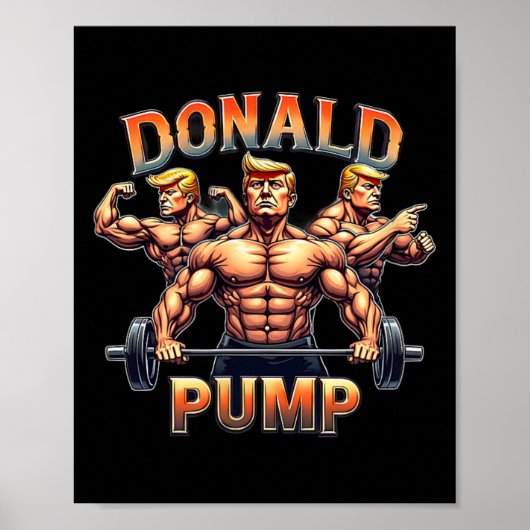 Donald Pump Funny Muscle Gym Meme  ポスター (正面)