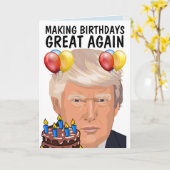DONALD TRUMP おもしろい誕生日グリーティングカード カード (黄色い花)