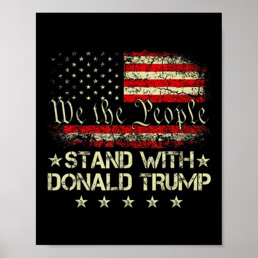 Donald Trump 2024のサポートで立つアメリカを取る ポスター (正面)