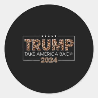 Donald Trump 2024アメリカを連れて戻るLeopard Print ラウンドシール