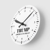 Donald Trump 2024 Election America Is Great ラウンド壁時計 (傾斜)