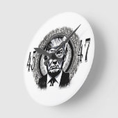 Donald Trump 45/47 ラウンド壁時計 (傾斜)