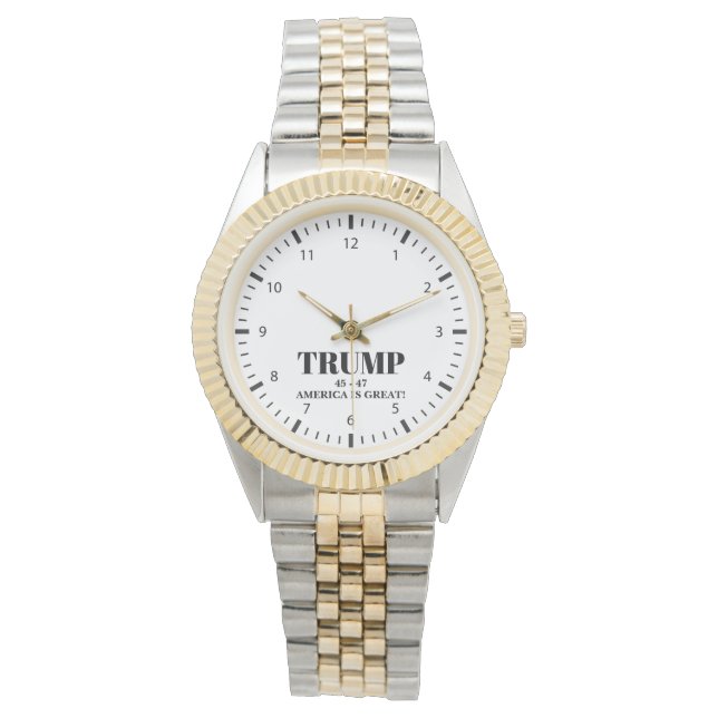 Donald Trump 45-47 US President  America Is Great 腕時計 (正面)