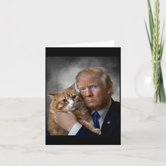 Donald Trump And Cat Funny Trump And Cat, Litical  カード (正面)