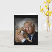 Donald Trump And Cat Funny Trump And Cat, Litical  カード (黄色い花)