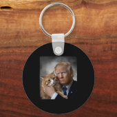 Donald Trump And Cat Funny Trump And Cat, Litical  キーホルダー (正面)
