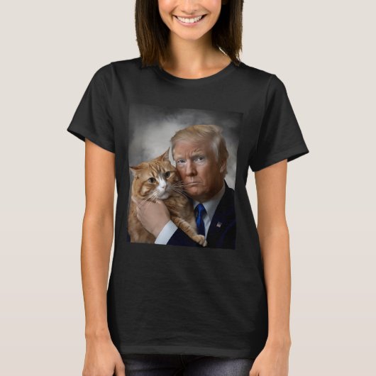 Donald Trump And Cat Funny Trump And Cat, Litical Tシャツ (正面)