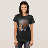 Donald Trump And Cat Funny Trump And Cat, Litical Tシャツ (正面フル)