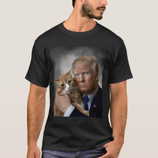 Donald Trump And Cat Funny Trump And Cat, Litical  Tシャツ (正面)