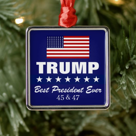 DONALD TRUMP BEST PRESIDENT EVER CHRISTMAS メタルオーナメント (ツリー)