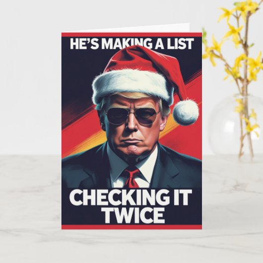 Donald Trump Christmas Card | Making A List Design カード (黄色い花)