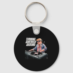 Donald Trump Dj Turning America のまわりに President 2 キーホルダー