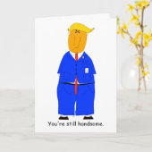Donald Trump Funny Birthday Card for Senior Man カード (黄色い花)