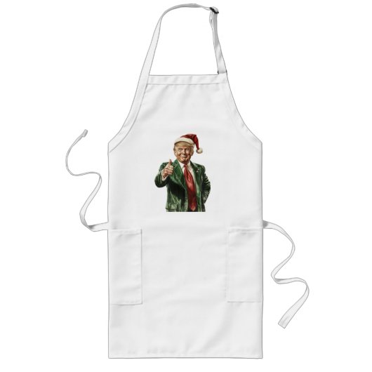 Donald Trump Funny Christmas Cooking Apron ロングエプロン (正面)