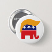 Donald Trump Hair GOP Elephant Logo 缶バッジ (正面&裏面)