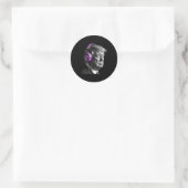 Donald Trump Headphones おもしろい President Dj Art ラウンドシール (バッグ)