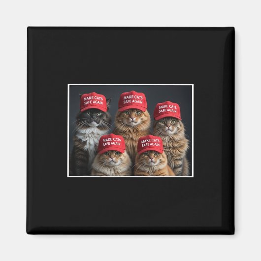 Donald Trump Make Cats Safe Again Red Hat 2024 Det マグネット (正面)