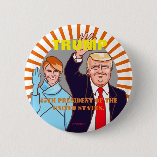Donald Trump & Melania.President of the U.S.A. 缶バッジ (正面)