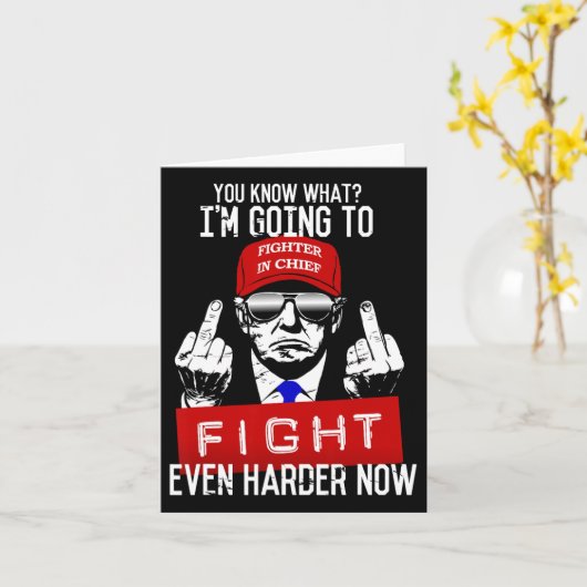 Donald Trump Middle Finger Flipping Off Pro Republ カード (黄色い花)