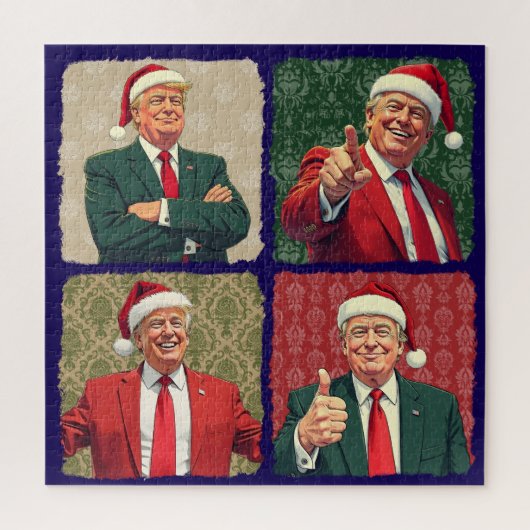 Donald Trump Pop Art Christmas Puzzle MAGA Holiday ジグソーパズル (縦)