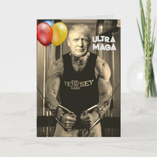 DONALD TRUMP PUMPOED UP BIRTHDAY GREETING CARD サンキューカード (正面)