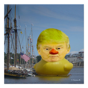 Donald Trump Rubber Yellow Duck 20" x 20"ポスター ポスター