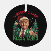 Donald Trump Santa hat Make Christmas Great Again ガラスオーナメント (裏面)