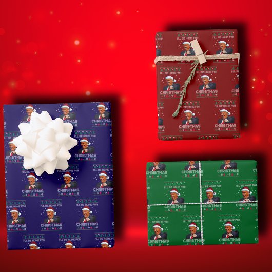 Donald Trump Santa | I'll Be Home for Christmas ラッピングペーパーシート