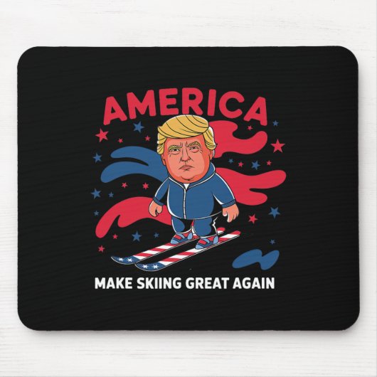 Donald Trump Skiing America - Make Skiing Great Ag マウスパッド (正面)