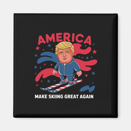 Donald Trump Skiing America - Make Skiing Great Ag マグネット (正面)
