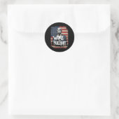 Donald Trump Supporter Tee Woke Is Bull Patriotic  ラウンドシール (バッグ)