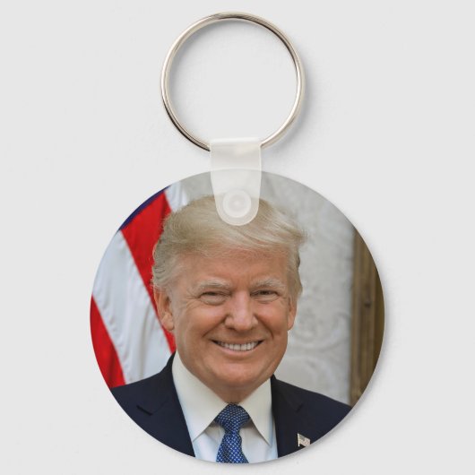 Donald Trump White House President Portrait キーホルダー (正面)
