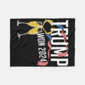 Donald Trump Won 2024 Election Inauguration Men Wo フリースブランケット (正面(横))