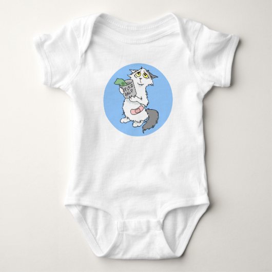 Donashun猫(文字無し)の3/4袖のワイシャツ Tシャツ (正面)