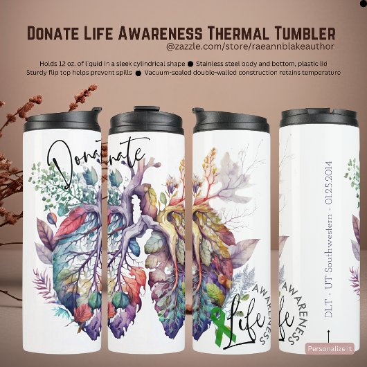 Donate Life Awareness Thermal Tumbler タンブラー