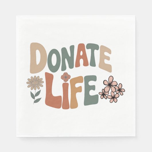 Donate Life BOHO Awareness スタンダードランチョンナプキン (正面)
