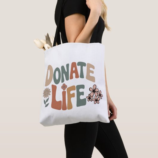 Donate Life BoHo Awareness トートバッグ (クローズアップ)