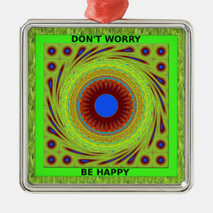 Don'Be Happy Artプリント メタルオーナメント