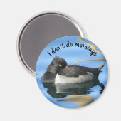 Don'Do Mornings眠い写真白黒ダック マグネット (正面/裏面)