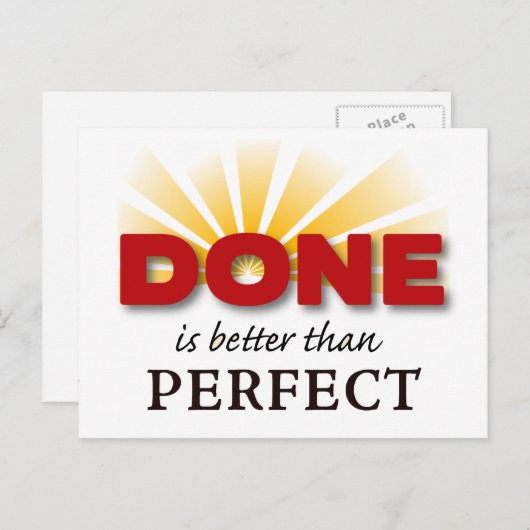 DONEはPerfectよりも優れている ポストカード (正面/裏面)