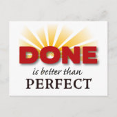 DONEはPerfectよりも優れている ポストカード (正面)