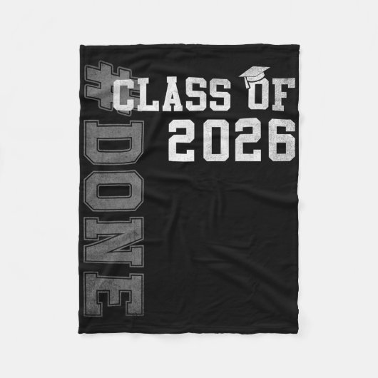 #done 2026年卒業 高3 卒業生 2026卒 卒業 フリースブランケット (正面)