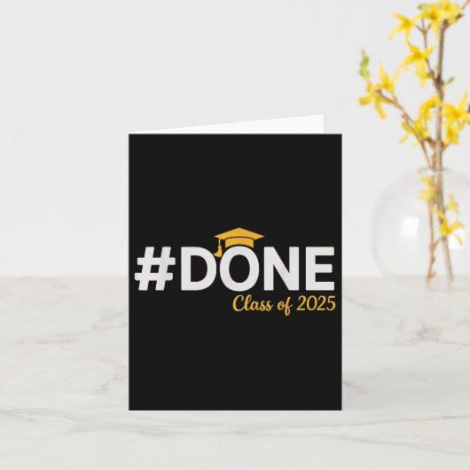 #done Cl Of 2025 – 卒業So Done Senior 2025 カード (黄色い花)