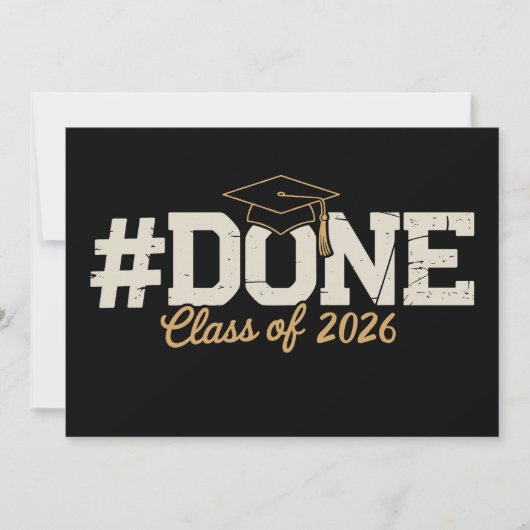 Done Class Of 2026 Gold Graduation Graduate 招待状 (正面)