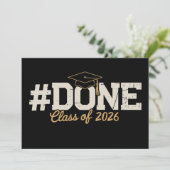 Done Class Of 2026 Gold Graduation Graduate 招待状 (スタンド正面)