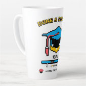 Done & Degreed」 -レトロゲーマースタイル カフェラテマグ (左アングル)