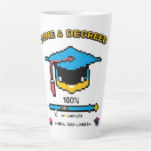 Done & Degreed」 -レトロゲーマースタイル カフェラテマグ (正面)