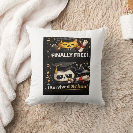 Done Finally Free Graduation Shirt クッション (ブランケット)